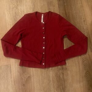 Rat Boi Women's Red Pointelle Button-Up Cardigan